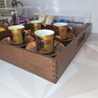 Kit Cantinho Do Café 4 Peças Bandeja Com Divisórias Em Madeir