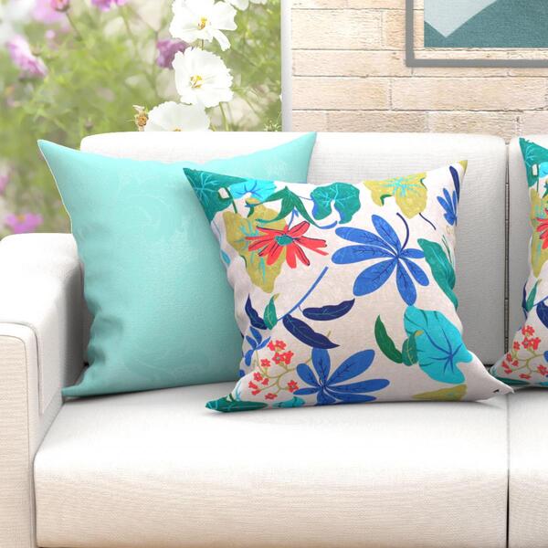 Kit Capa Almofada Alpes Floral Colorida 2 Unidades Grande 60c