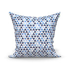 Kit Capa Almofada Azul Estampada Decorativa Grande 60cm X 60c