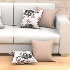 Kit Capa Almofada Bege Floral Kit Com 6 Unidades Com Zíper Te