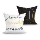 Kit Capa Almofada Branca Frase Sonhe Acredite Conquiste 2 Uni