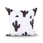 Kit Capa Almofada Cacto Estampada Amarela E Branca Kit 2 Unid