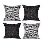 Kit Capa Almofada De Linho Preta Lisa 45cm X 45cm Com Zíper 4