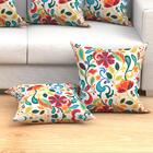 Kit Capa Almofada Estampada Colorida Tecido Jacquard 60cm X 6