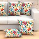 Kit Capa Almofada Estampada Colorida Tecido Jacquard 60cm X 6