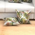 Kit Capa Almofada Folhagem Verde 2 Unidades 45cm X 45cm Tecid