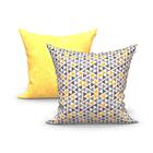 Kit Capa Almofada Grande Amarela 2 Unidades 60cm X 60cm Com Z