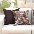 Kit Capa Almofada Grande Marrom Estampada 4 Unidades 60cm X 6
