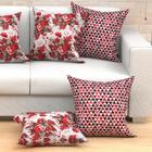 Kit Capa Almofada Grande Vermelha 4 Unidades 60cm X 60cm Teci