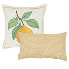 Kit Capa Almofada Quadrada e Retangular Linho Limão Siciliano 45x45|30x50cm 2 unidades