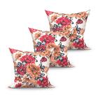 Kit Capa Almofada Palha Floral 3 Unidades 45cm X 45cm Tecido