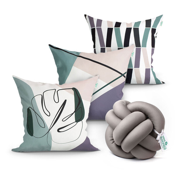 Kit Capa Almofada Para Sala Estampada 3 Unidades 45cm X 45cm