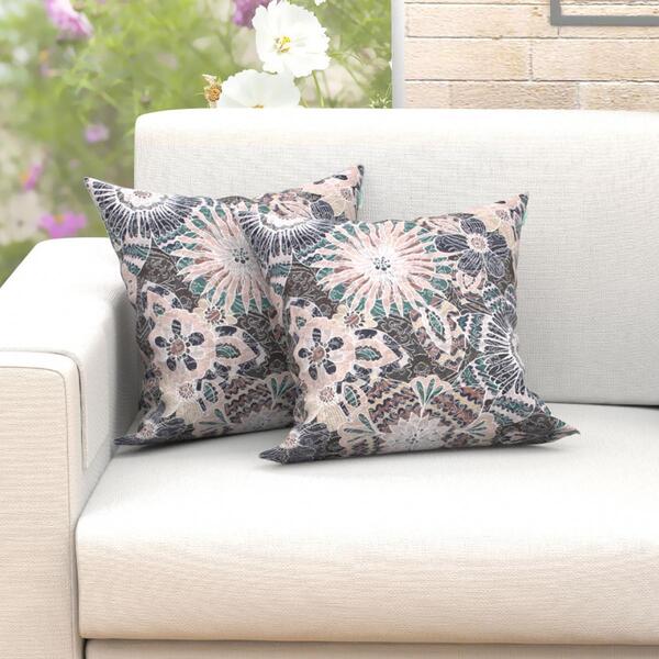 Kit Capa Almofada Tabaco Estampada 2 Unidades 45cm X 45cm Tec