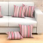 Kit Capa Almofada Vermelha Listrada 2 Unidades 45cm X 45cm Te