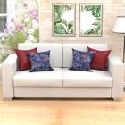 Kit Capa De Almofada Azul E Vermelha Estampada Kit Com 4 Unid