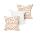 Kit Capa De Almofada De Linho Palha Lisa 45cm X 45cm Com Zípe