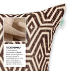 Kit Capa De Almofada De Linho Tabaco Geométrica 45cm X 45cm C