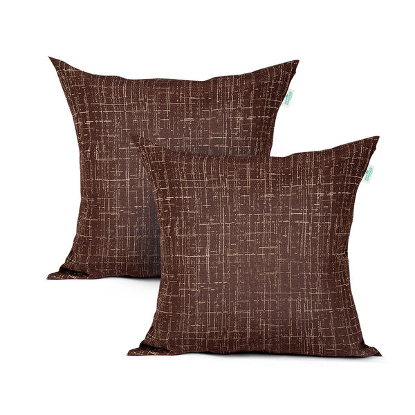 Kit Capa De Almofada De Linho Tabaco Lisa 45cm X 45cm Com Zíp