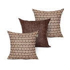 Kit Capa De Almofada De Linho Tabaco Lisa 45cm X 45cm Com Zíp