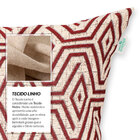 Kit Capa De Almofada De Linho Vermelha Geométrica 45cm X 45cm