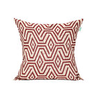 Kit Capa De Almofada De Linho Vermelha Geométrica 45cm X 45cm