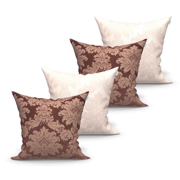Kit Capa De Almofada Estampada Grande 4 Unidades 60cm X 60cm