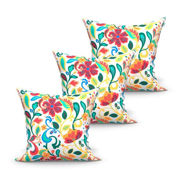 Kit Capa De Almofada Grande Colorida 60cm X 60cm 3 Unidades