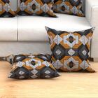 Kit Capa De Almofada Preta Estampada Geométrica Grande 6 Unid