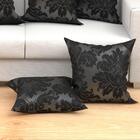 Kit Capa De Almofada Preta Medalhão Clássica Grande 60cm X 60