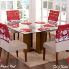 Kit Capa De Cadeira Estampada Natal 4 Peças Natalina