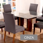 Kit Capa De Cadeira Lisa 6 Peças Cinza