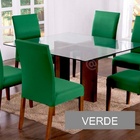 Kit Capa De Cadeira Lisa 6 Peças Verde