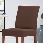 Kit Capa De Cadeira Marrom Malha Suplex Com Elástico 4 Peças