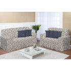 Kit Capa De Sofá 2 E 3 Lugares Decore Azul Marinho Estampado