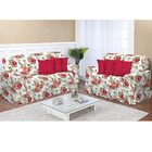 Kit Capa De Sofá Estampado 2 E 3 Lugares Decore Vermelho 2 Pe