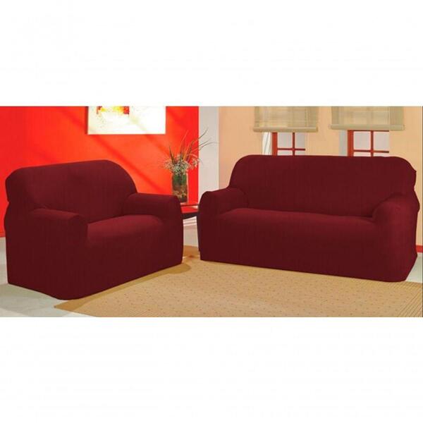 Kit Capa De Sofá Lisa 2 E 3 Lugares Cor:vinho