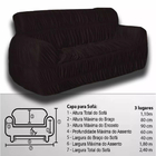 Kit Capa De Sofá Protetora Jogo 2 E 3 Lugares Moderna Preta
