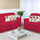 Kit Capa De Sofá Rajada Vermelha 2 E 3 Lugares Decore 2 Peças