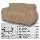 Kit Capa P/ Sofá 2 E 3 Lugares Protege Premium Tecido Bege