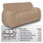 Kit Capa P/ Sofá 2 E 3 Lugares Protege Premium Tecido Bege