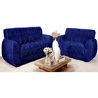 Kit Capa P Sofá 2 E 3 Lugares Protege Premium Tecido Azul M.