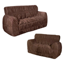 Kit Capa P Sofá 2 E 3 Lugares Protege Premium Tecido Marrom