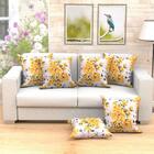 Kit Capa Para Almofada Amarela Floral Grande 2 Unidades 60cm