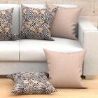 Kit Capa Para Almofada Bege Decorativa Estampada 6 Unidades 6