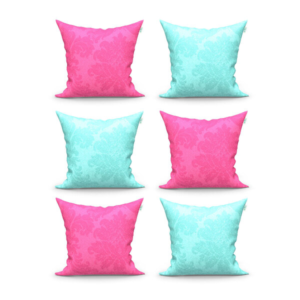 Kit Capa Para Almofada Tiffany E Rosa Lisa Clássica Jacquard