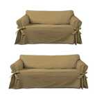 Kit Capa Para Sofá De 3 E 4 Lugares Em Brim Peletizado Marrom