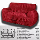 Kit Capa Protetora De Sofá 2e3 Lugares Modern Malha Gel Chum