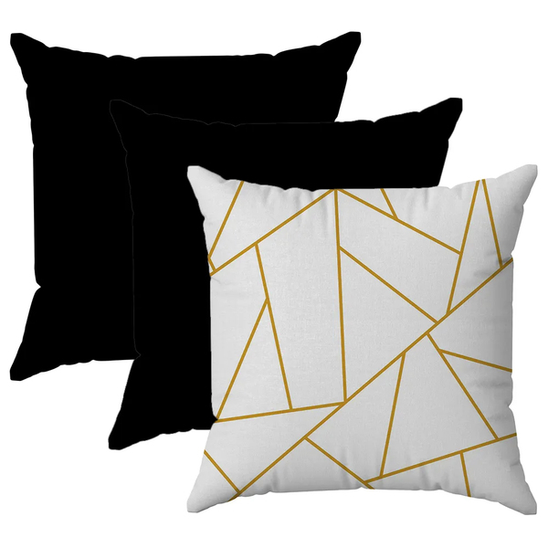 Kit Capas Almofadas Decorativas Listras Ouro 45x45 Id Decor