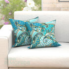 Kit Capas De Almofadas Azul Tiffany Arabesco 45cm X 45cm Jacq