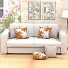 Kit Capas De Almofadas Decorativa Bege Floral Composê 45cm X